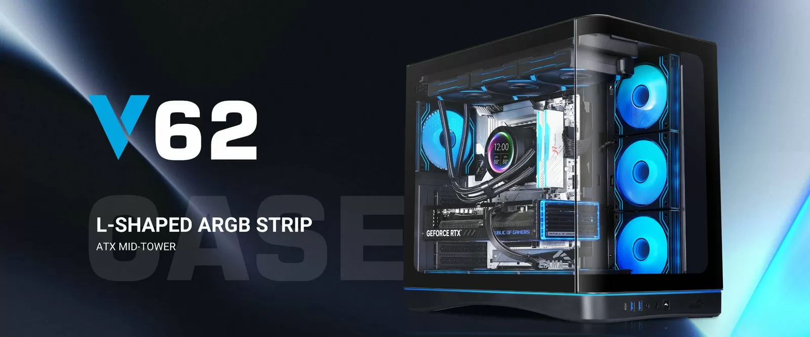 SAMA Launches V62 PC Case with Curved Panoramic Glass and Integrated ARGB Cooling