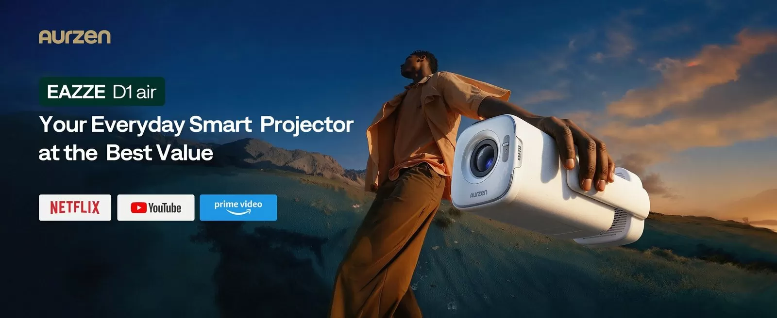 Aurzen Introduces EAZZE D1 Air Smart Projector with Built-In Streaming and Portable Design