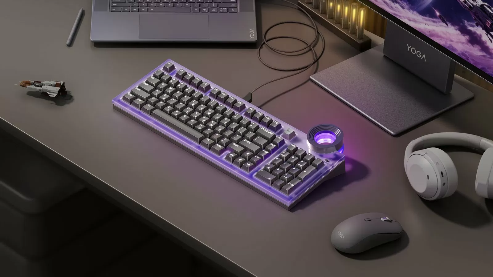 Lenovo Launches Yoga Creative Keyboard Angry Cat Edition with Star Ring Knob and USB-C Hub