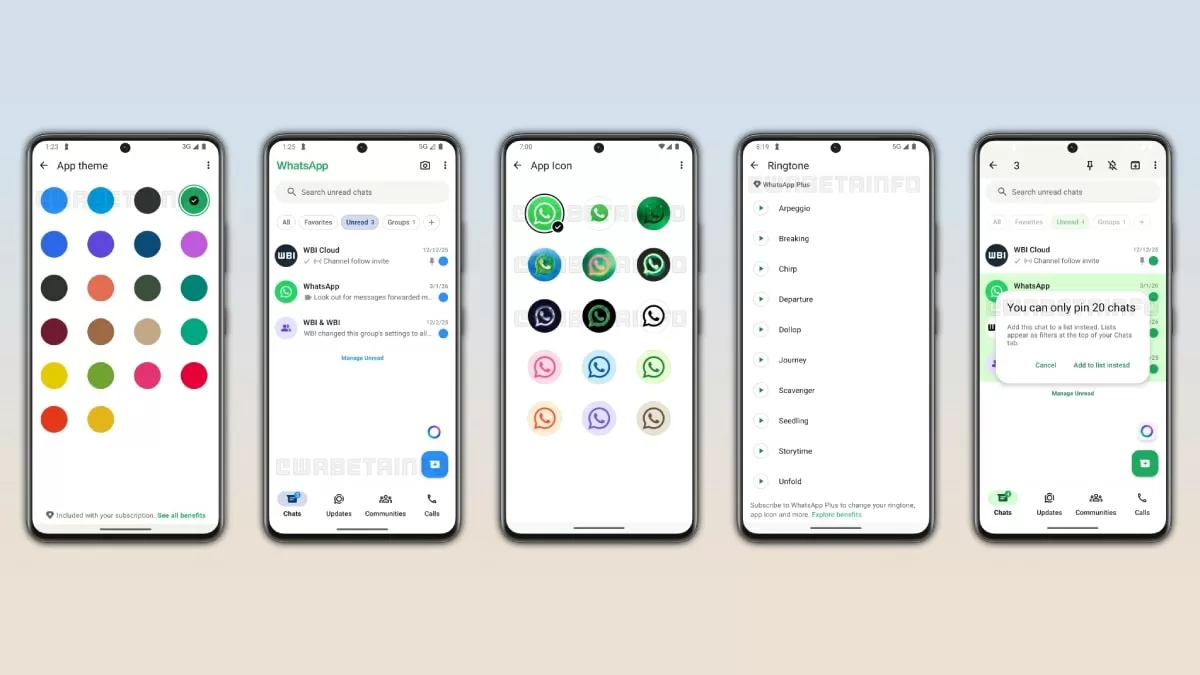 WhatsApp Plus Paid Subscription Reportedly in Development With Additional Customisation Options, Up to 20 Pinned Chats
