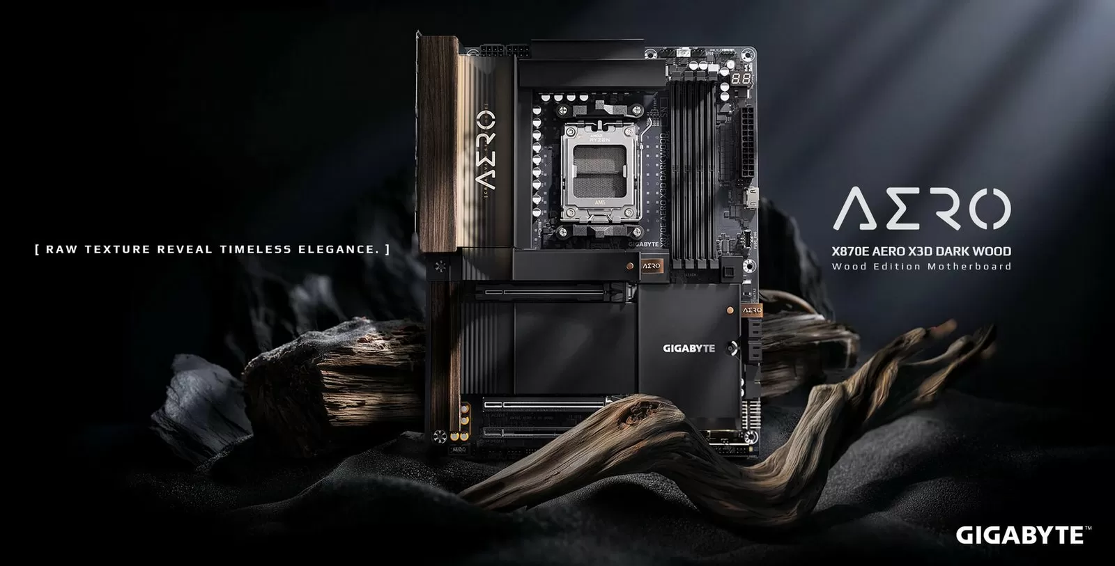 GIGABYTE Introduces X870E AERO X3D DARK WOOD with DDR5-9000 and PCIe 5.0 Support