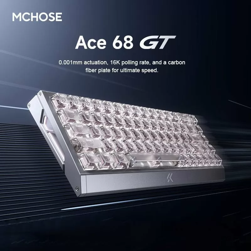 MCHOSE Ace 68 GT Launches with 16K Polling Rate and Magnetic Switch Customization